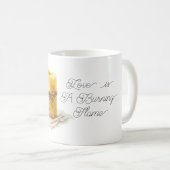 Mug Gold Yellow Candle Blue Flower Love Burning Flame (Devant droit)