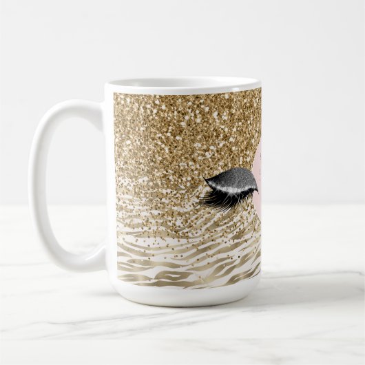 Mug Gold Zebra Imprimer des yeux brillants (Gauche)