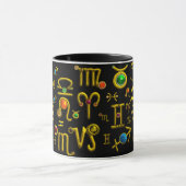 MUG GOLD ZODIAC BIJOUX D'ANNIVERSAIRE, PIERRES À JEUX, (Centre)