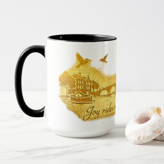 Mug GoldAmsterdam Bouffant Minimaliste Image Froissée (Avec donut)