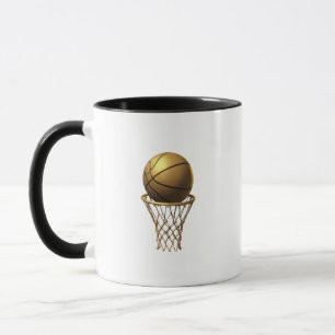 Mug Golden Basketball & Hoop Design