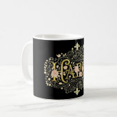 Mug Golden Bliss: Elegant Floral Happy (Devant gauche)
