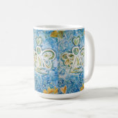 Mug Golden Blue Guardian Angel Art Custom Coffee Cup (Devant droit)