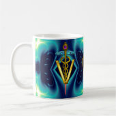 Mug GOLDEN CADUCEUS VETERINARY SYMBOL Blue Turquoise (Gauche)