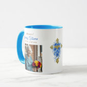 Mug Golden Cross and Flowers Memorial Keepsake (Devant gauche)