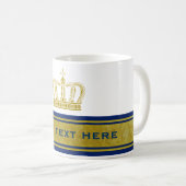 Mug Golden Crown + votre texte & arrière - plan (Devant droit)