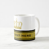 Mug Golden Crown + votre texte & arrière - plan (Devant droit)