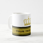 Mug Golden Crown + votre texte & arrière - plan (Devant gauche)