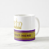 Mug Golden Crown + votre texte & arrière - plan (Devant droit)