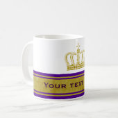 Mug Golden Crown + votre texte & arrière - plan (Devant gauche)