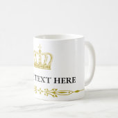 Mug Golden Crown + votre texte & arrière - plan (Devant droit)