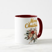Mug Golden Floral Merry Christmas Bouquet (Devant droit)
