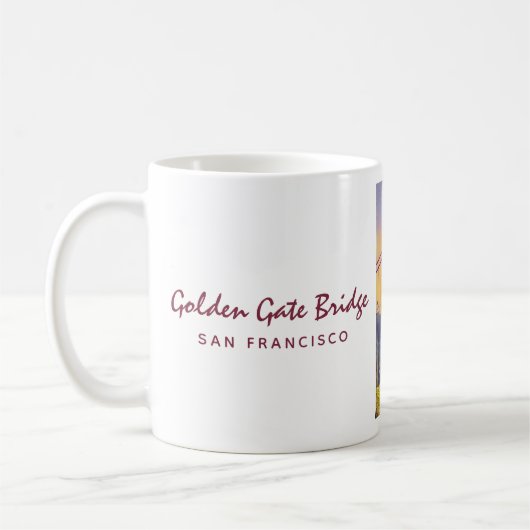 Mug Golden Gate Bridge San Francisco Peinture Vintage (Gauche)