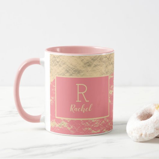 Mug Golden Gold Pink Foil (Avec donut)