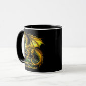 Mug Golden Green Dragon & Woman Can Move Mountains (Devant gauche)