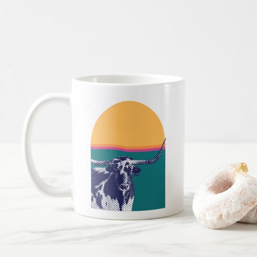 Mug Golden Hour Longhorn (Avec donut)