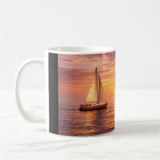 Mug Golden Hour Sailboats Canvas Wall Art | Coastal Su