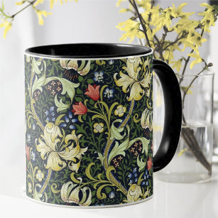 Mug Golden Lily Vintage motif floral William Morris