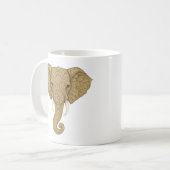 Mug Golden Mandala Elephant Boho - Graphic Art Tea (Devant gauche)