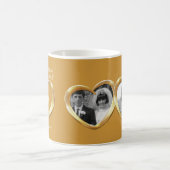 Mug Golden mariage anniversaire coeur 2 photos (Centre)