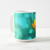 Mug Golden Marigold sur Turquoise Bokeh (Devant gauche)