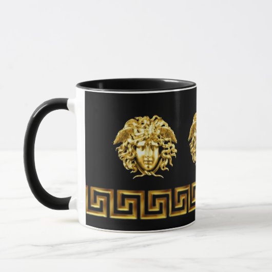 Mug Golden Medusa Greek Key Coffee Cup (Gauche)