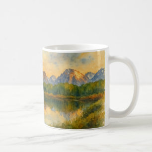 Mug Golden Mountain Reflection Aquarelle Paysage