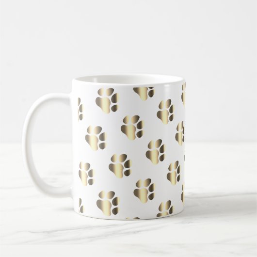 Mug Golden paws pattern dog inspired (Gauche)