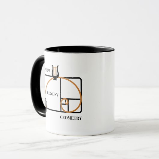 Mug Golden Ratio Greece: Euphony, Harmony, Geometry (Devant gauche)