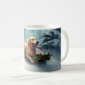 Mug Golden Retriers Noël neige hiver (Devant droit)