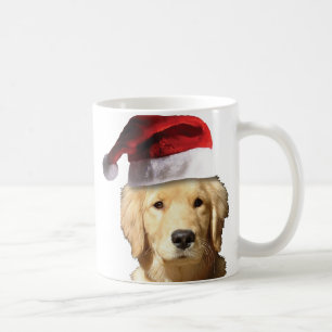 Mug Golden Retriever À Santa Hat