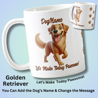 Mug Golden Retriever, Ajouter le nom du chien, modifie