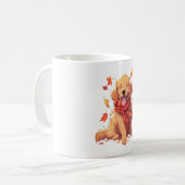 Mug Golden Retriever Automne Dog Feuilles d'automne (Devant gauche)