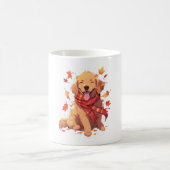 Mug Golden Retriever Automne Dog Feuilles d'automne (Centre)