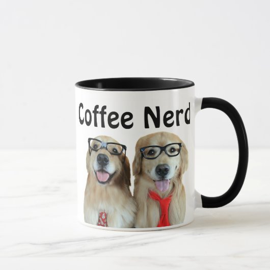 Mug Golden retriever avec les verres nerd (Droite)