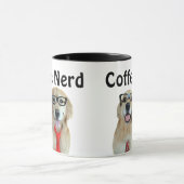 Mug Golden retriever avec les verres nerd (Centre)