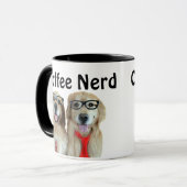 Mug Golden retriever avec les verres nerd (Devant gauche)