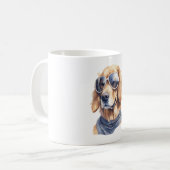 Mug Golden Retriever avec lunettes de soleil (Devant gauche)