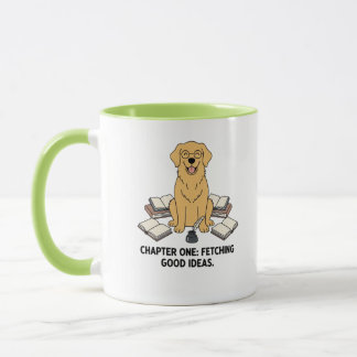 Mug Golden Retriever Books Scholar Green Coffee Lover