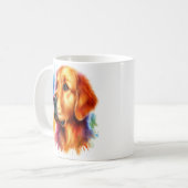 Mug Golden Retriever Chien en aquarelle (Devant gauche)