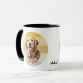 Mug Golden Retriever Chien Retro Sunset Musique (Devant gauche)