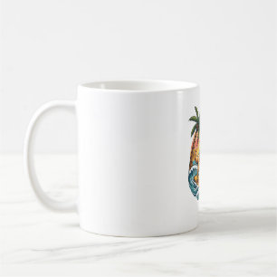 Mug Golden Retriever Chien Surfant Planche de Surf Cou