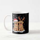 Mug Golden Retriever Christmas Santa Hat Reindeer Ligh (Gauche)