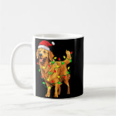 Mug Golden Retriever Christmas Santa Hat Tree Lights P (Gauche)