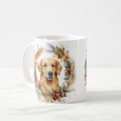 Mug Golden Retriever Christmas Wreath Festive Pup (Devant gauche)