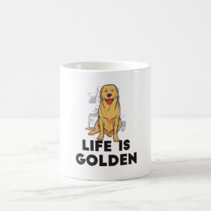 Mug Golden Retriever Dog - La vie est dorée