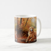 Mug Golden Retriever en automne Leaves automne Inspire (Devant droit)