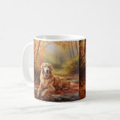 Mug Golden Retriever en automne Leaves automne Inspire (Devant gauche)