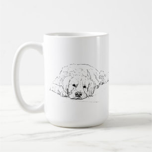 Mug Golden Retriever endormi, Dessin de chien