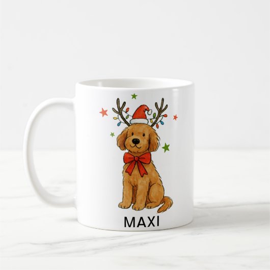 Mug Golden Retriever Fête de Noël (Gauche)